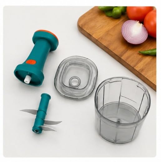 SwiftPress 650ml One-Push Vegetable Chopper | Premium Ergonomic Manual Food Processor