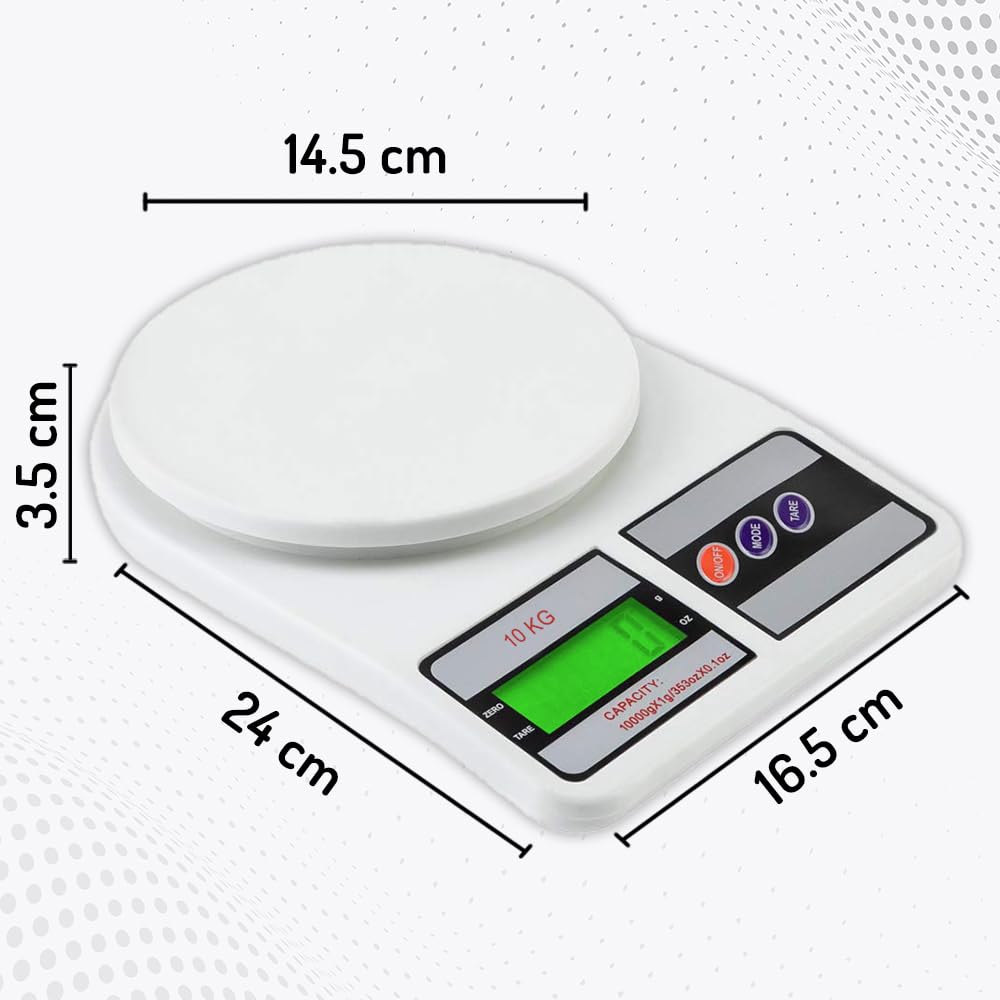 ProChef 10kg Digital Kitchen Weighing Scale | Premium Tare Function & LCD Display