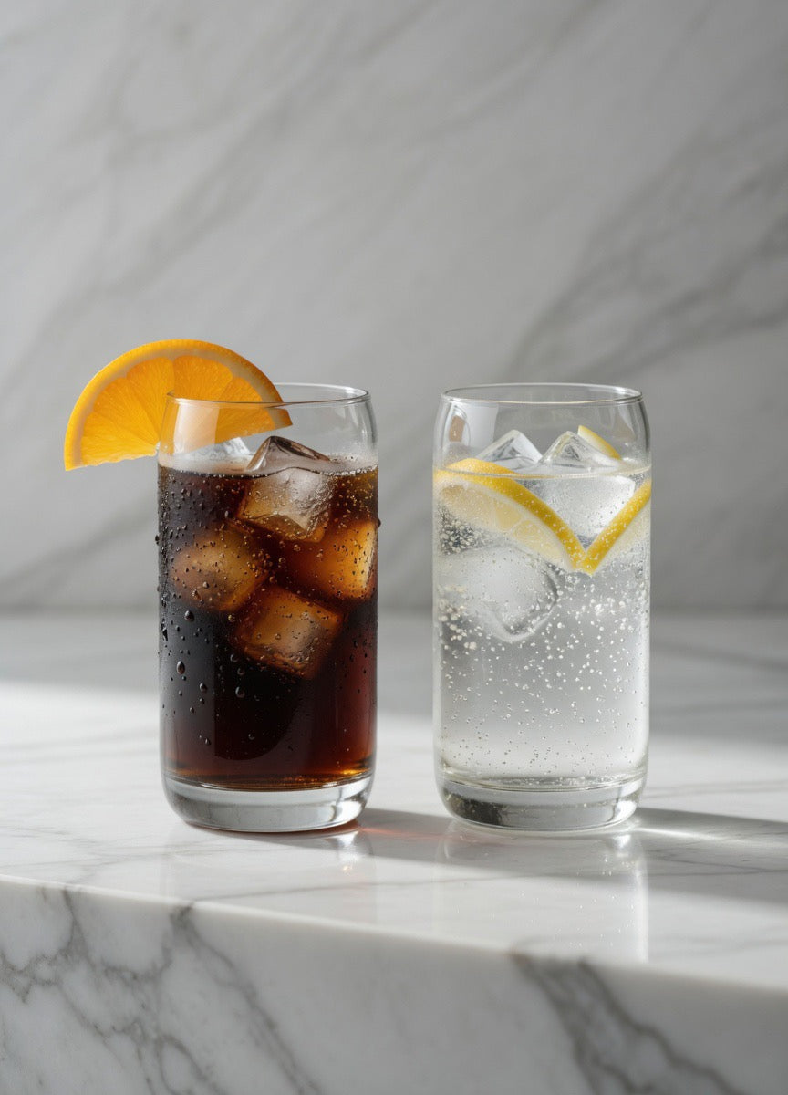 Set of 2 Premium Can Glass Jars | Luxury Cocktail Mocktail Glasses | Wide Mouth Drinkware