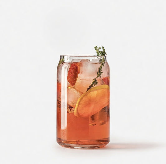 Set of 2 Premium Can Glass Jars | Luxury Cocktail Mocktail Glasses | Wide Mouth Drinkware