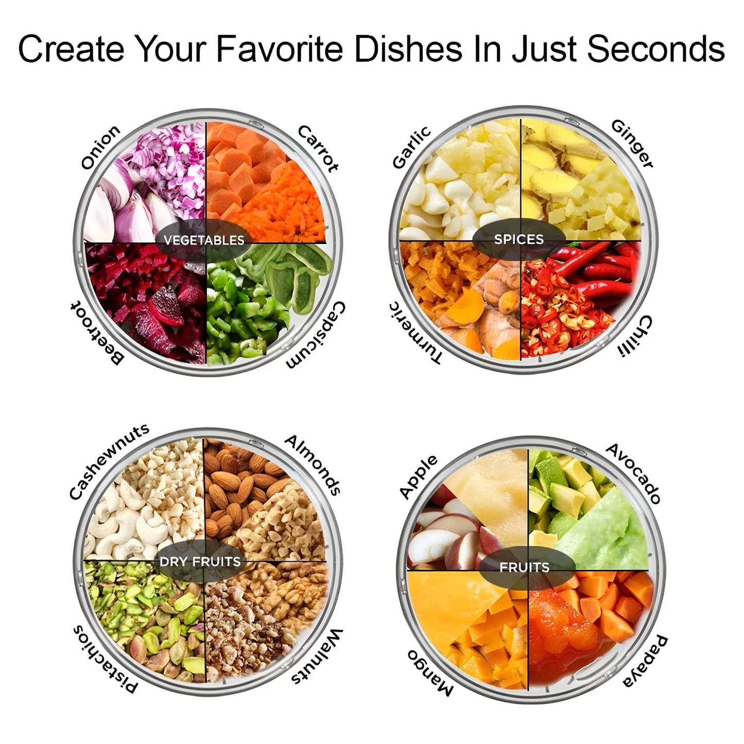 Pull-N-Chop Pro Vegetable & Dry Fruit Chopper | 550ml Manual Food Processor